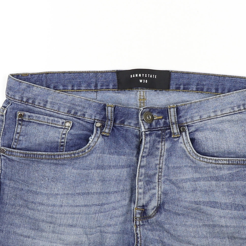 Nanny State Womens Blue Colourblock  Bermuda Shorts Size 30