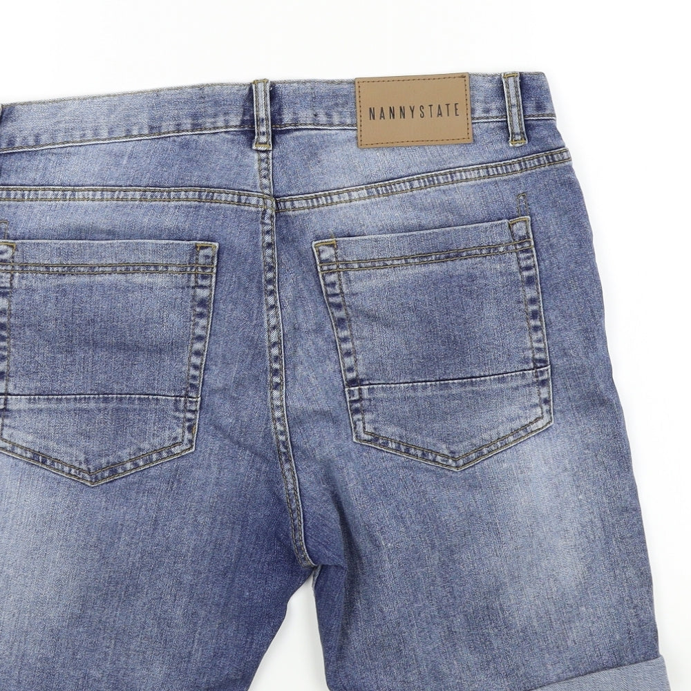 Nanny State Womens Blue Colourblock  Bermuda Shorts Size 30