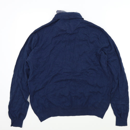 Ceader wood state Mens Blue   Pullover Jumper Size L  - shirt collar insert