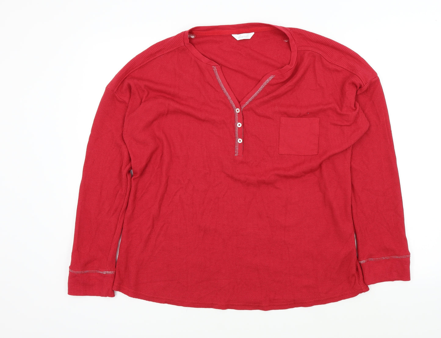 SLEEP WELL Womens Red Solid  Top Pyjama Top Size 16