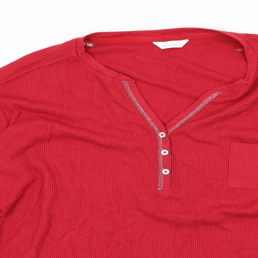 SLEEP WELL Womens Red Solid  Top Pyjama Top Size 16
