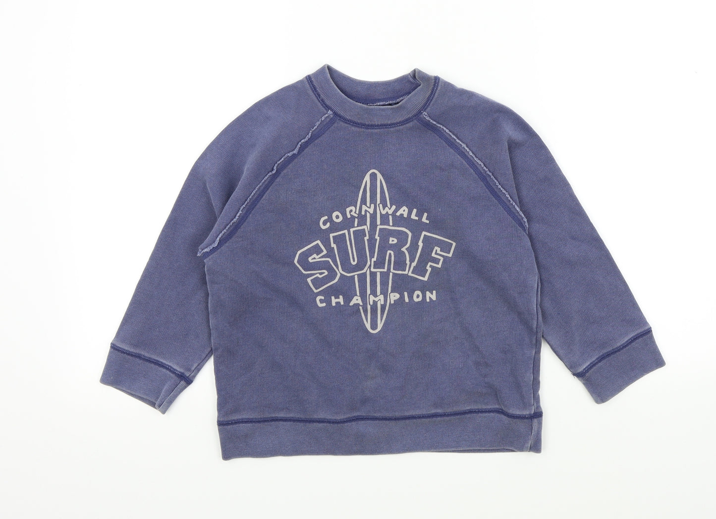 Mini Boden Boys Blue Colourblock  Pullover Jumper Size 5-6 Years  - Surf