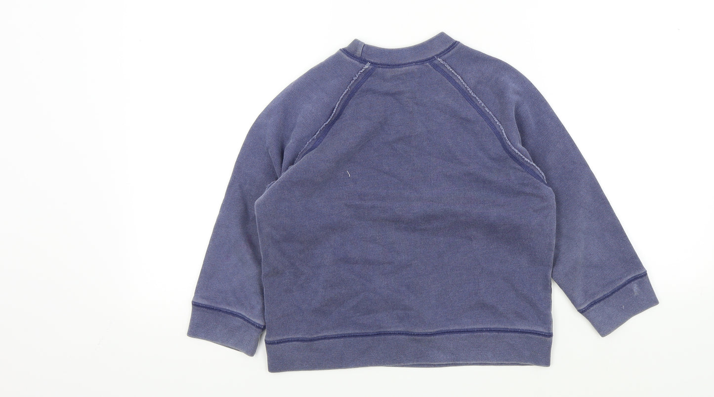 Mini Boden Boys Blue Colourblock  Pullover Jumper Size 5-6 Years  - Surf