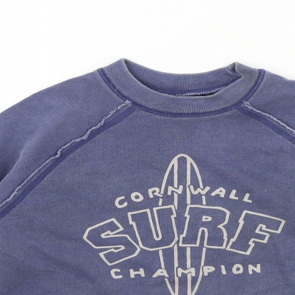 Mini Boden Boys Blue Colourblock  Pullover Jumper Size 5-6 Years  - Surf