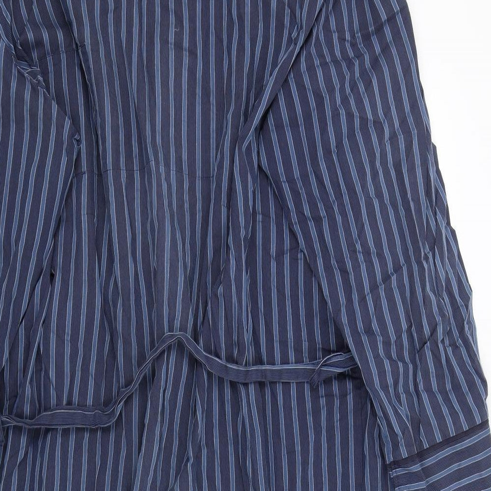 M&S Mens Blue Striped   Robe Size L