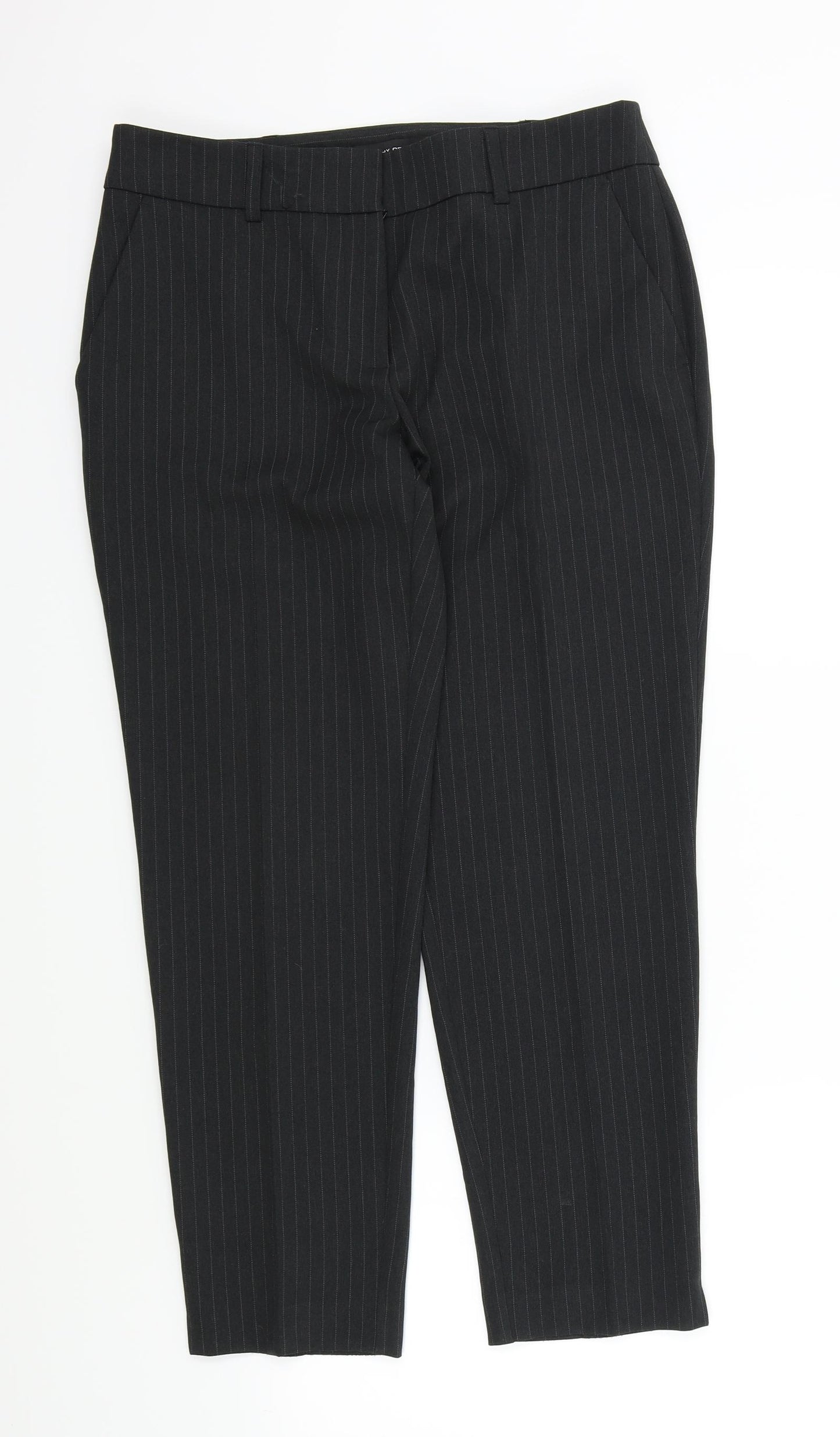Dorothy Perkins Womens Grey Striped  Trousers  Size 10 L28 in