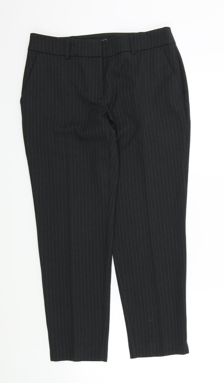 Dorothy Perkins Womens Grey Striped  Trousers  Size 10 L28 in