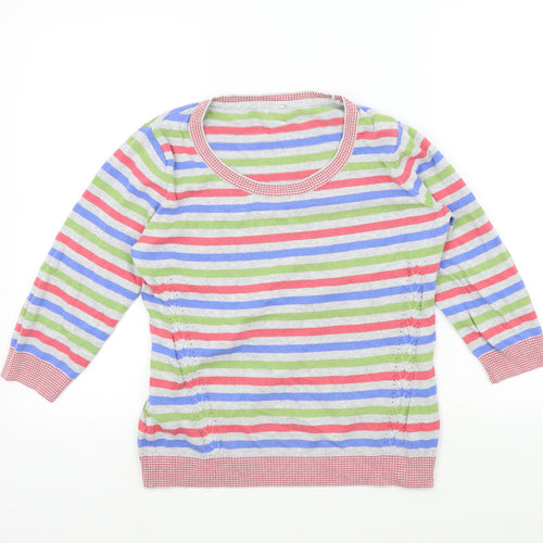 PERUNA Womens Multicoloured Striped  Pullover Jumper Size 12