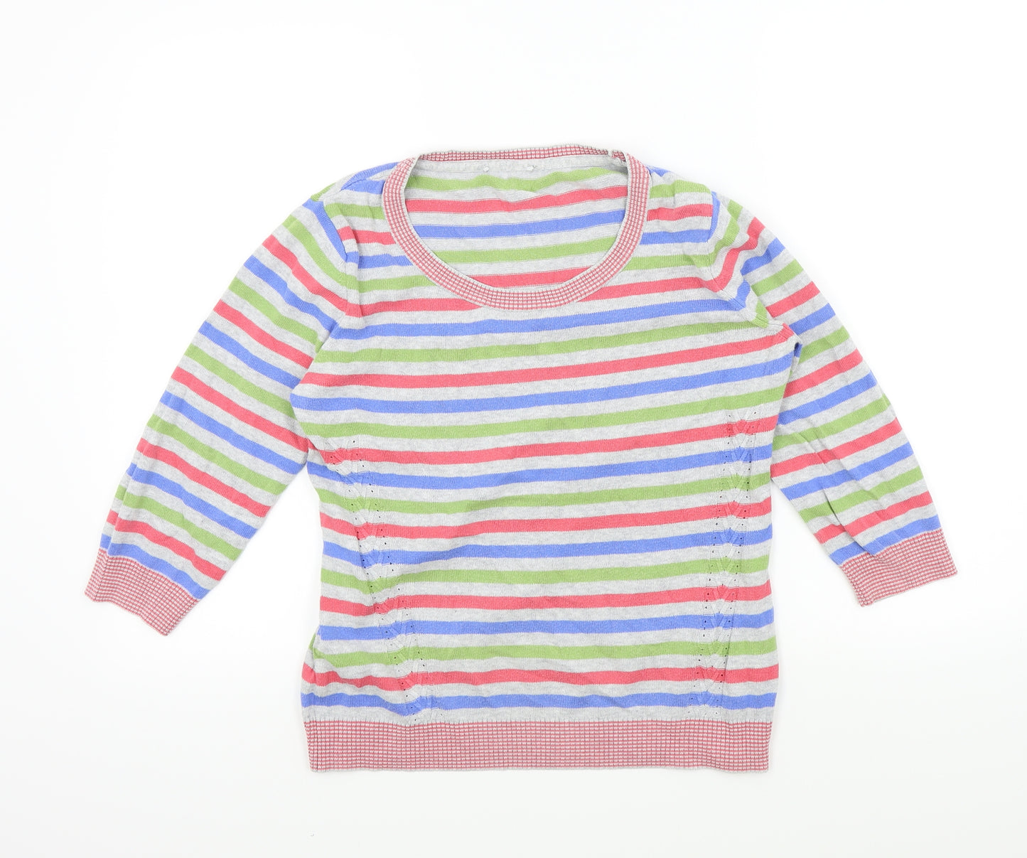PERUNA Womens Multicoloured Striped  Pullover Jumper Size 12