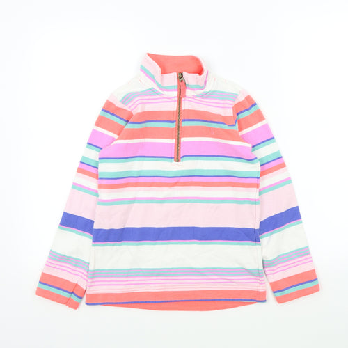 Joules Girls Multicoloured Striped  Henley Sweatshirt Size 10 Years