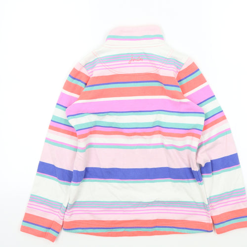 Joules Girls Multicoloured Striped  Henley Sweatshirt Size 10 Years