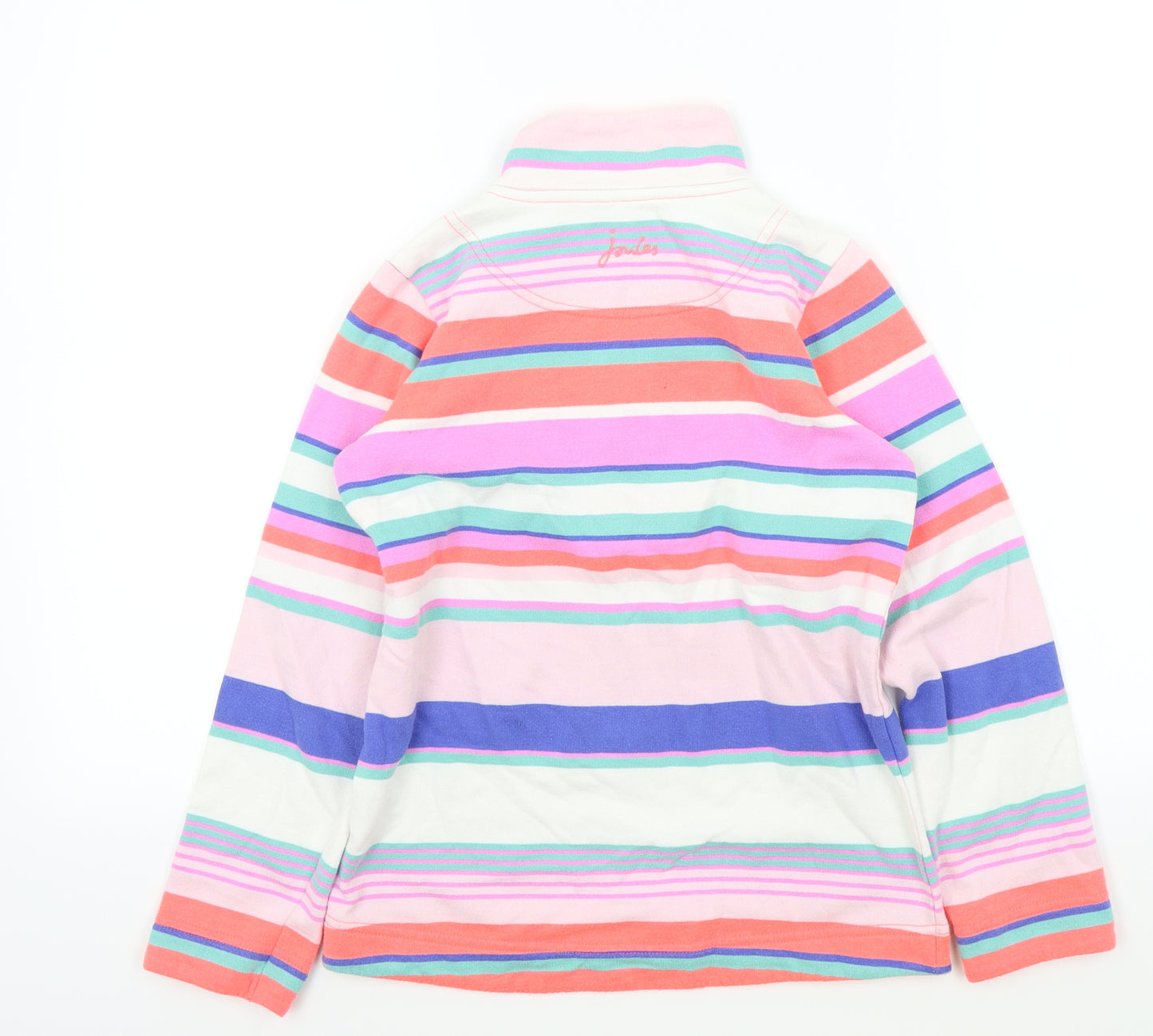 Joules Girls Multicoloured Striped  Henley Sweatshirt Size 10 Years