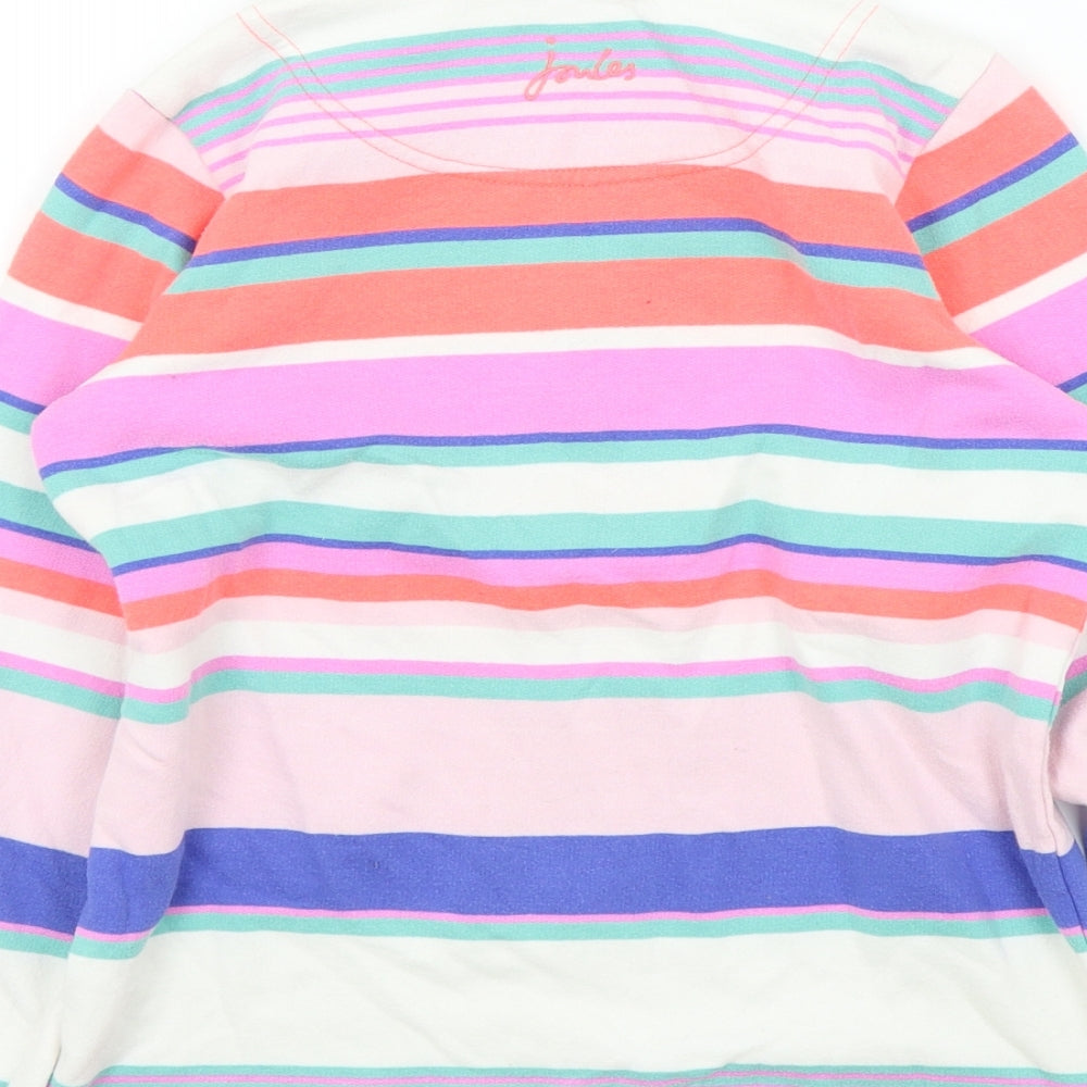 Joules Girls Multicoloured Striped  Henley Sweatshirt Size 10 Years