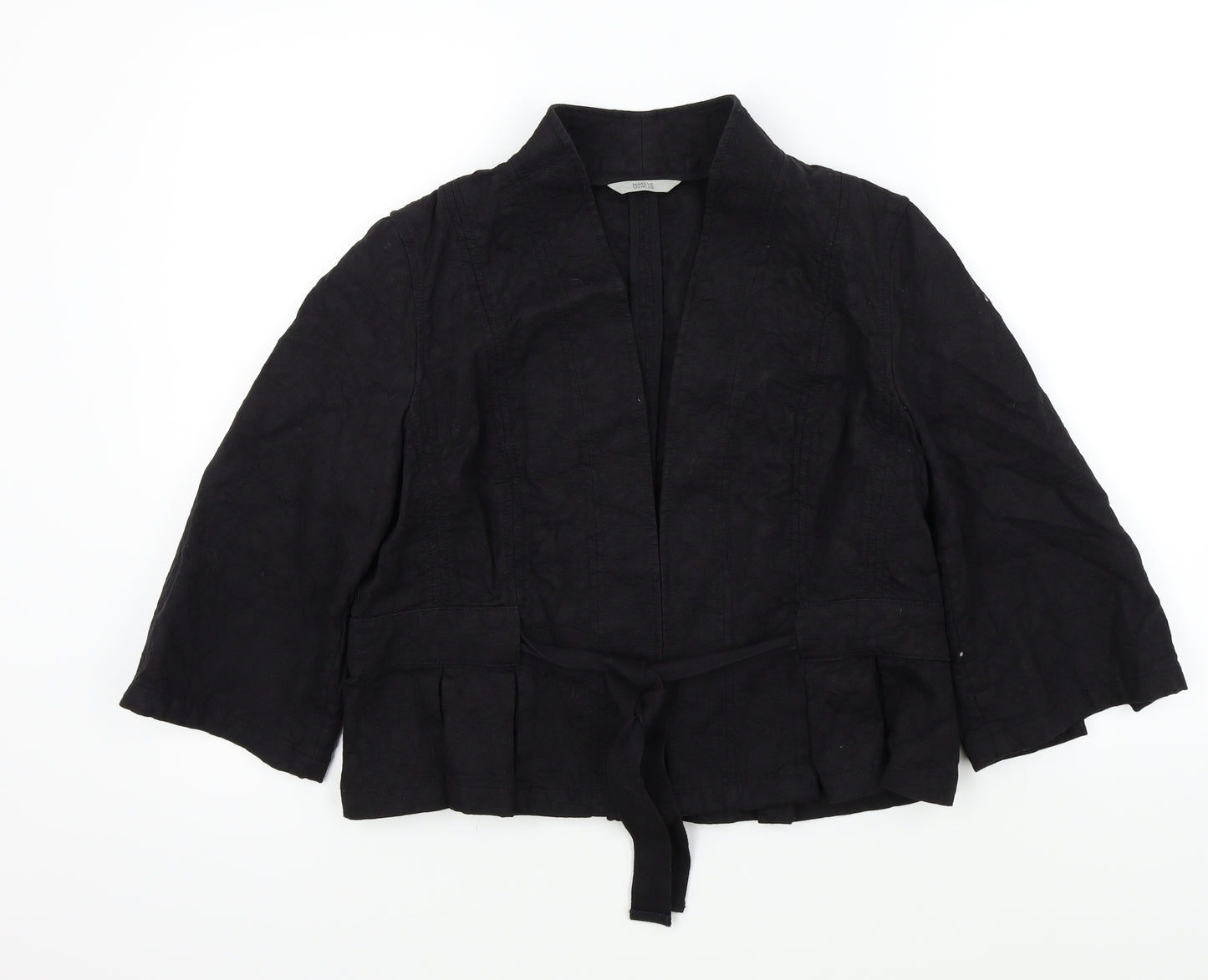 M&S Womens Black   Jacket  Size 18  - Frill Detail