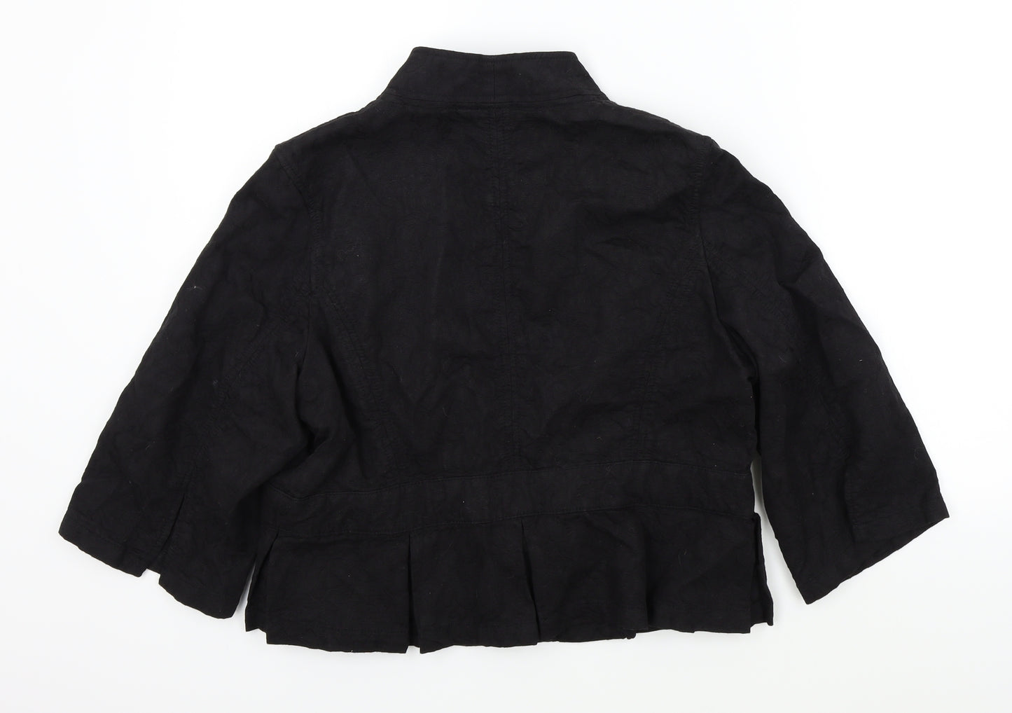 M&S Womens Black   Jacket  Size 18  - Frill Detail