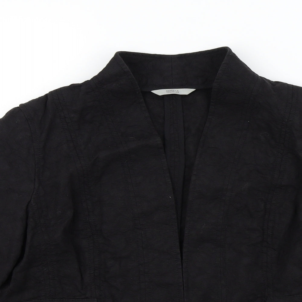 M&S Womens Black   Jacket  Size 18  - Frill Detail