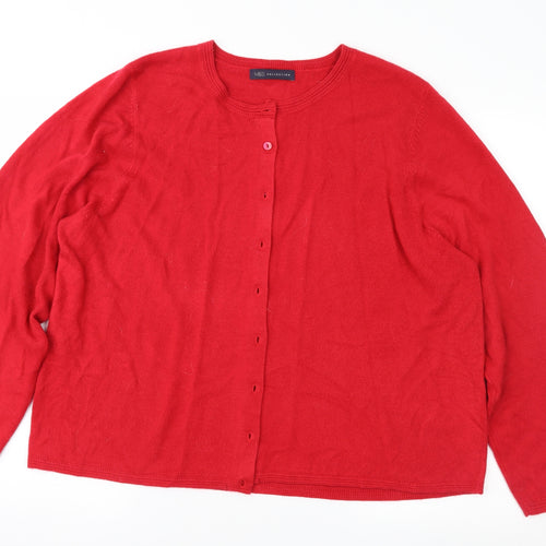 Marks and Spencer Womens Red   Cardigan Jumper Size 22