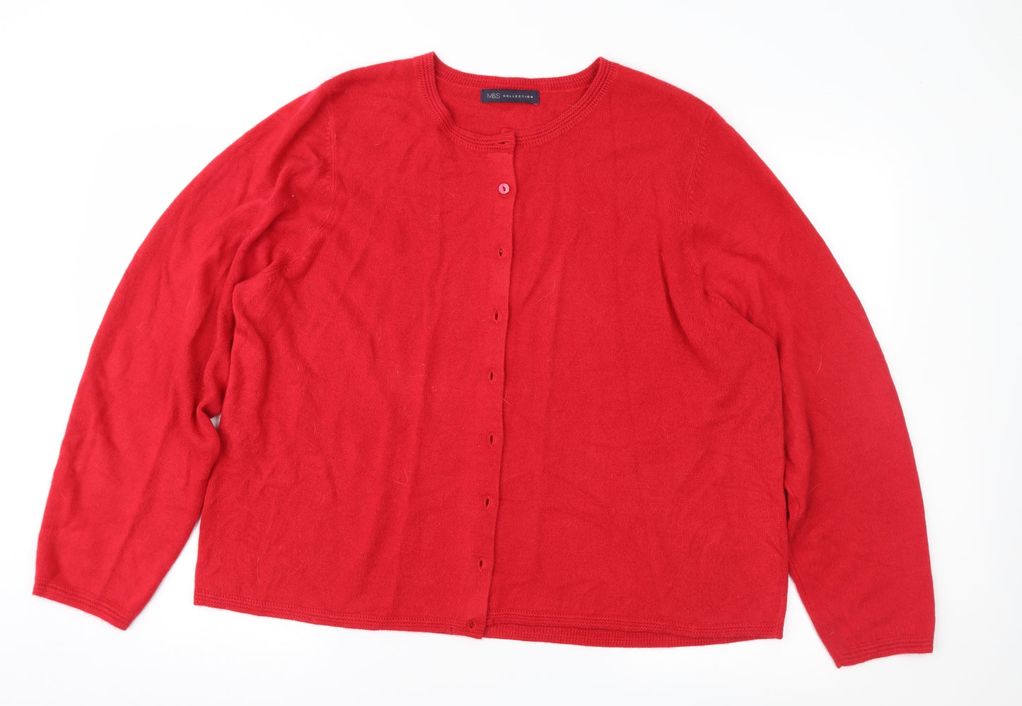 Marks and Spencer Womens Red   Cardigan Jumper Size 22