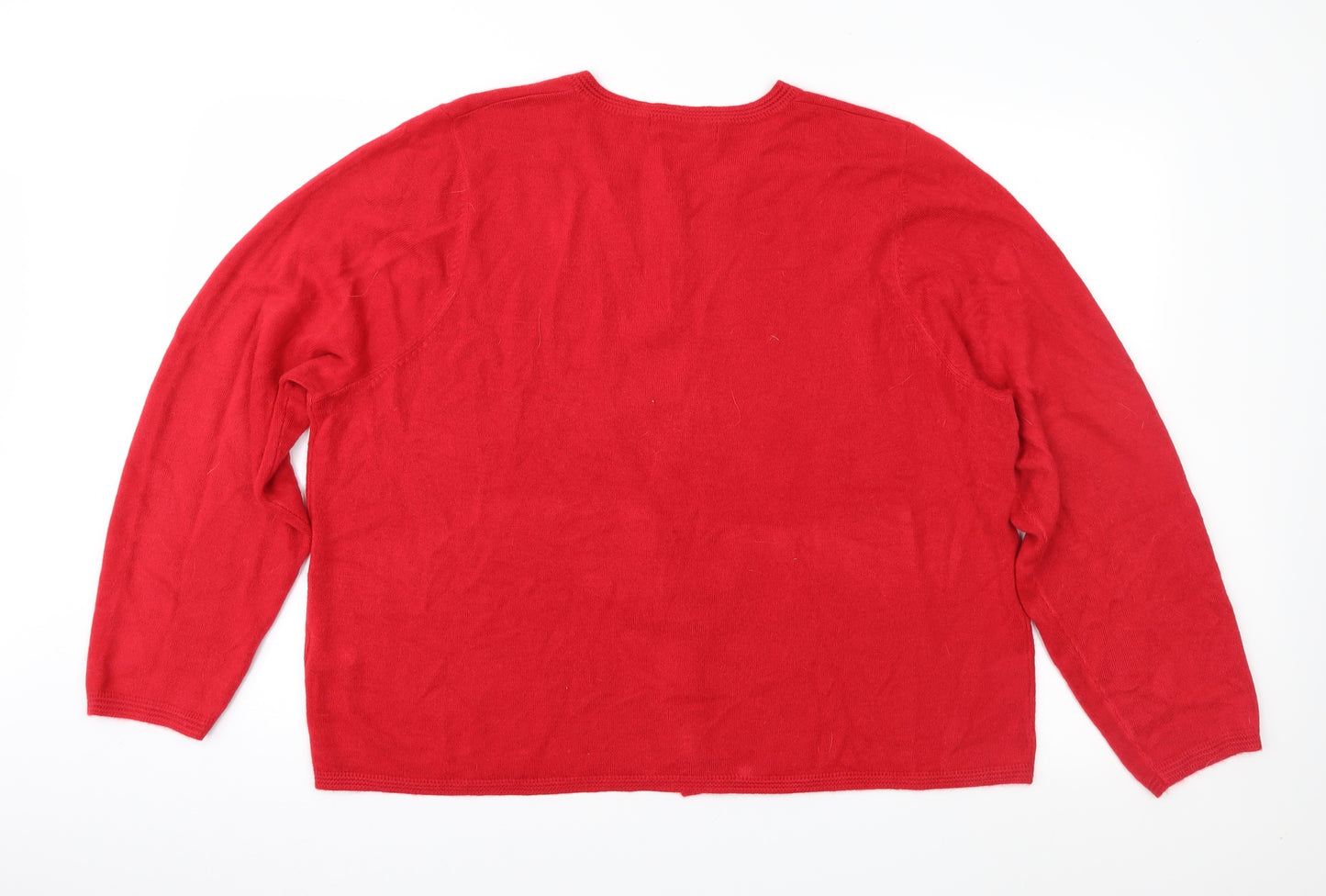 Marks and Spencer Womens Red   Cardigan Jumper Size 22