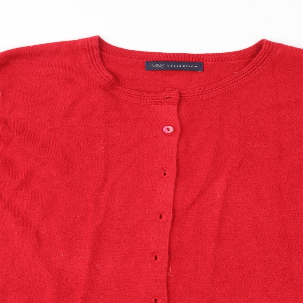 Marks and Spencer Womens Red   Cardigan Jumper Size 22