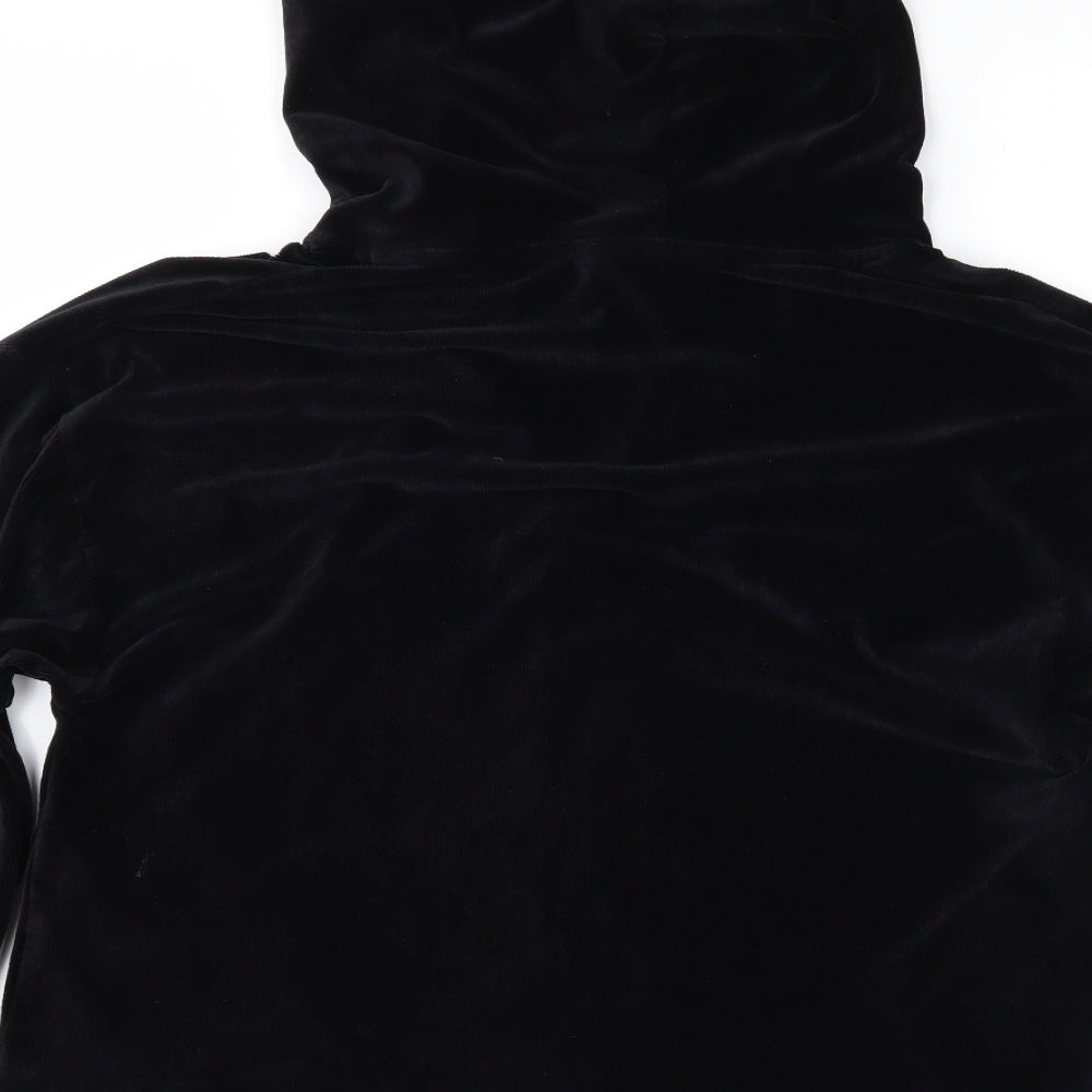 Nutmeg Womens Black  Velour Full Zip Hoodie Size 16