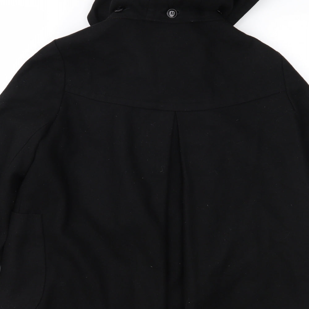 Topshop Womens Black   Overcoat Coat Size 10  - Duffle