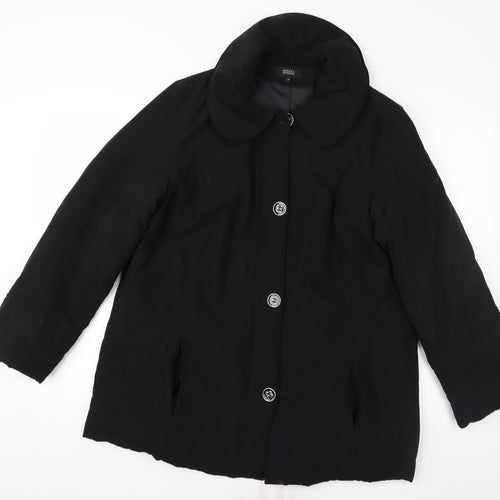 Marks and Spencer Womens Black   Overcoat Coat Size 14