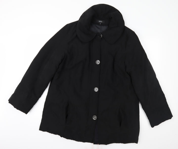 Marks and Spencer Womens Black   Overcoat Coat Size 14
