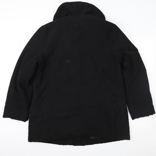 Marks and Spencer Womens Black   Overcoat Coat Size 14