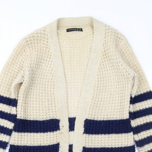 Atmosphere Womens Beige Striped  Cardigan Jumper Size 8