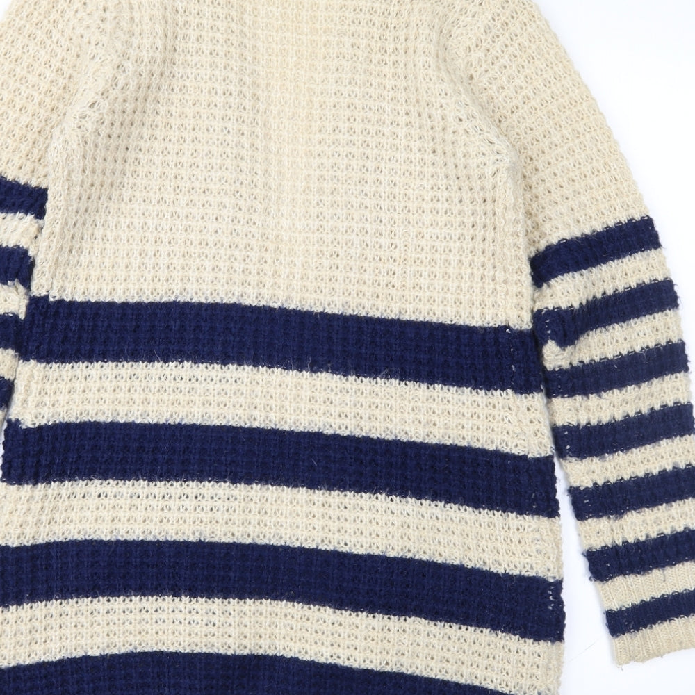Atmosphere Womens Beige Striped  Cardigan Jumper Size 8