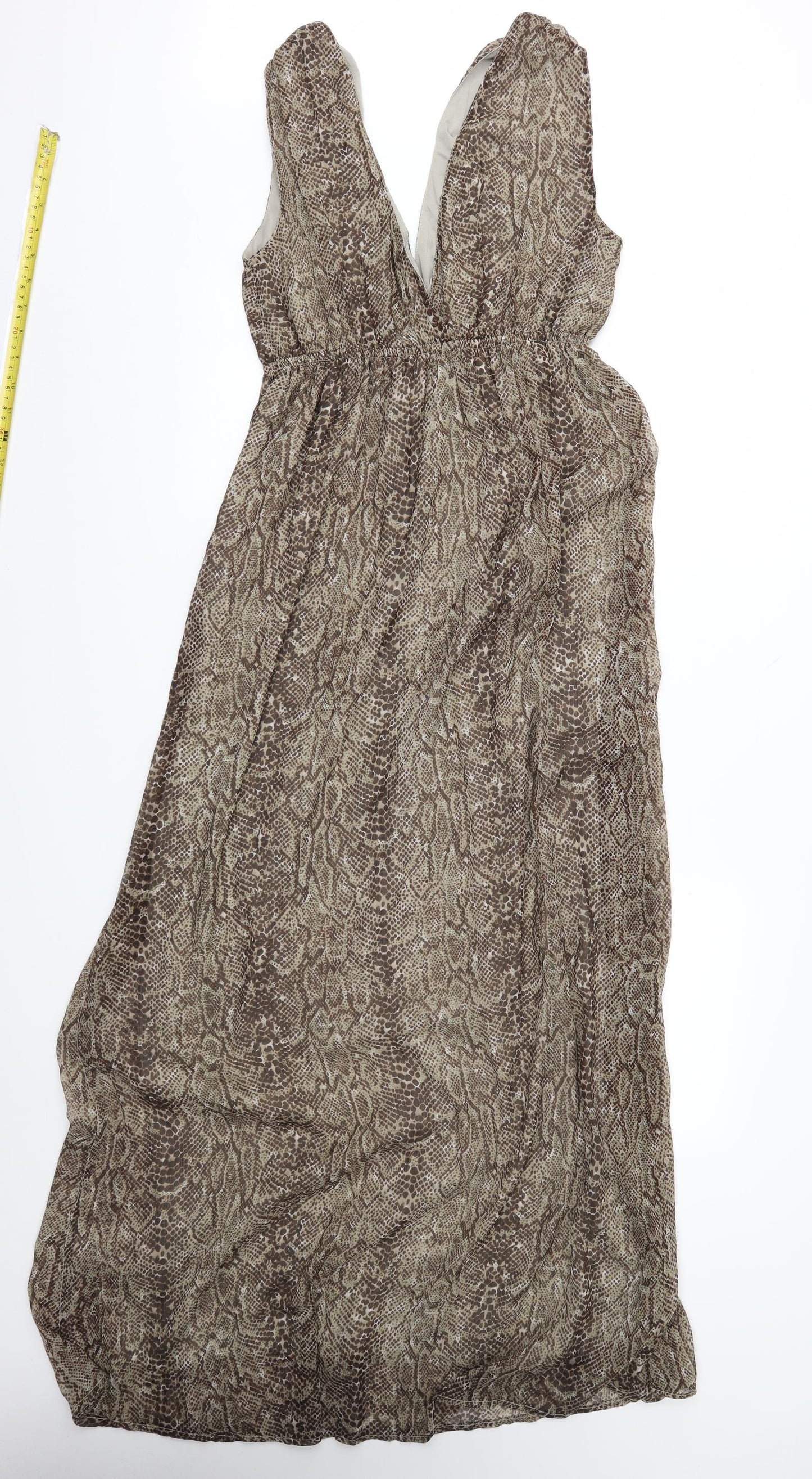 Beach Womens Brown Animal Print  Maxi  Size 10