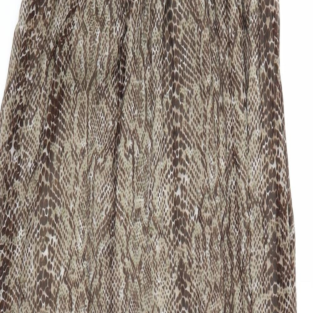Beach Womens Brown Animal Print  Maxi  Size 10