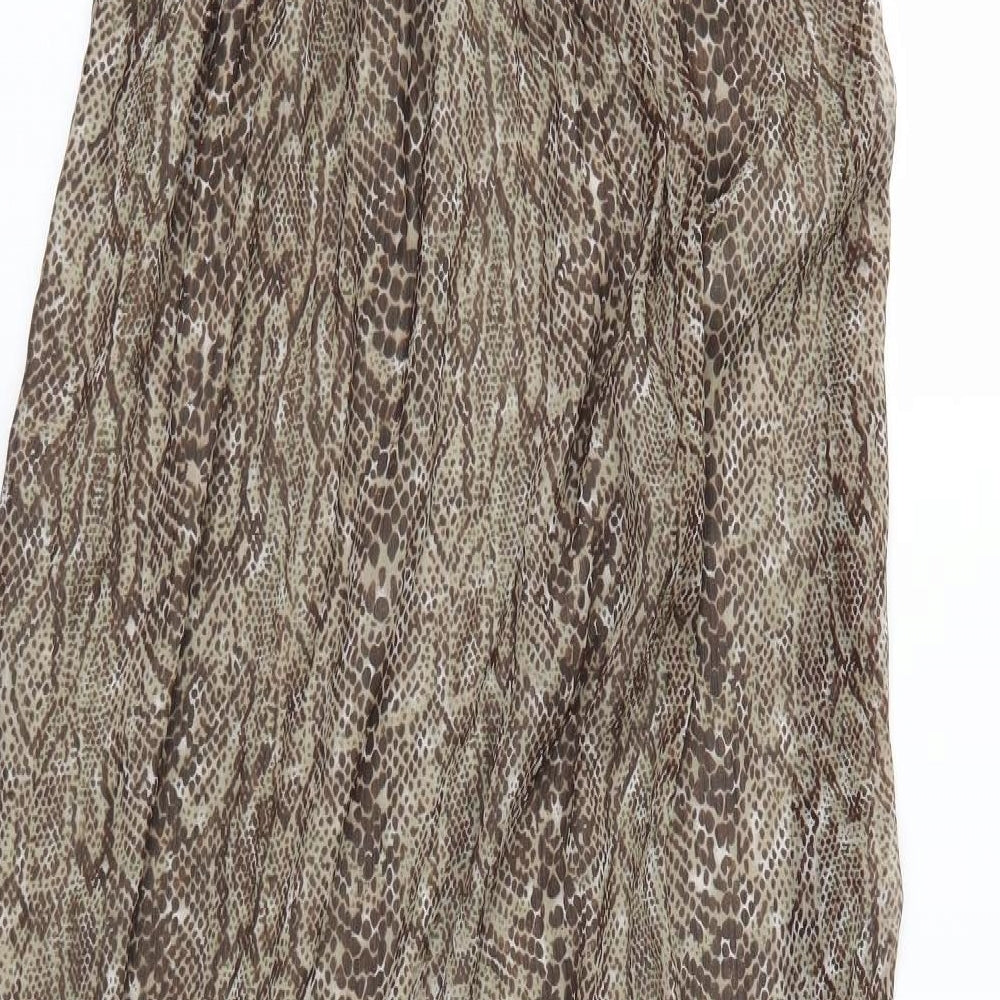 Beach Womens Brown Animal Print  Maxi  Size 10