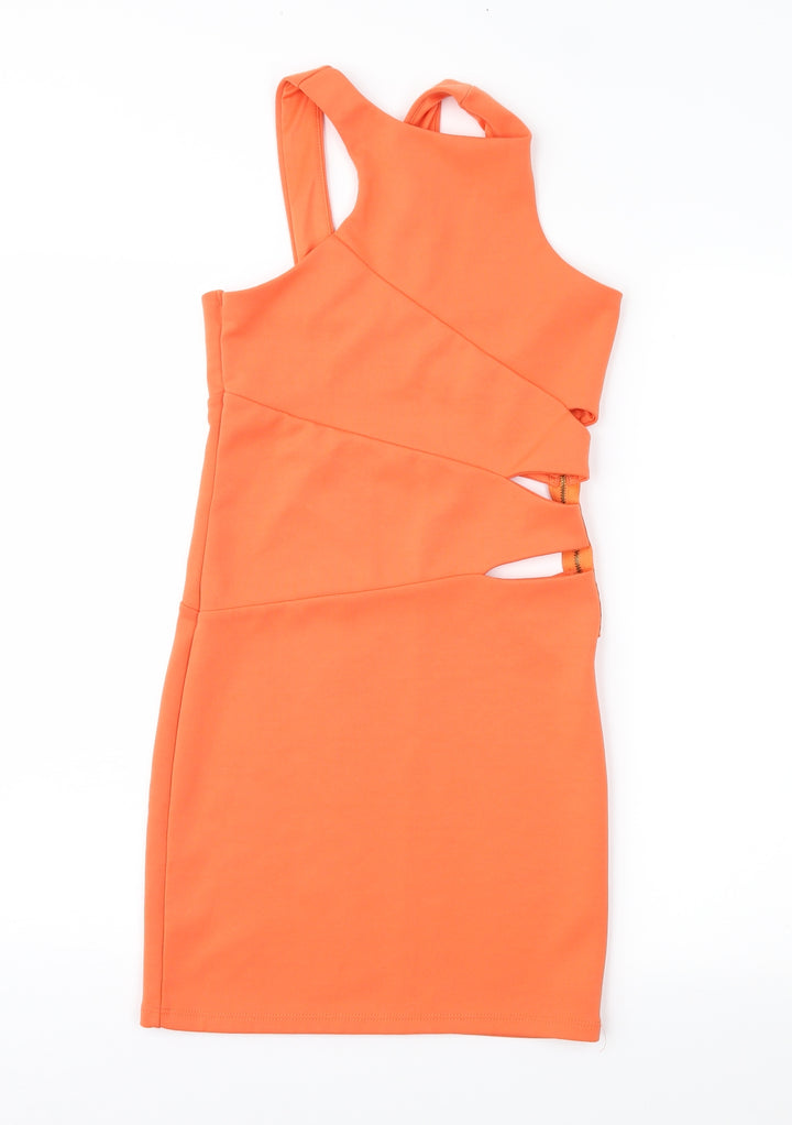 Miss Selfridge Womens Orange Sheath Size 8