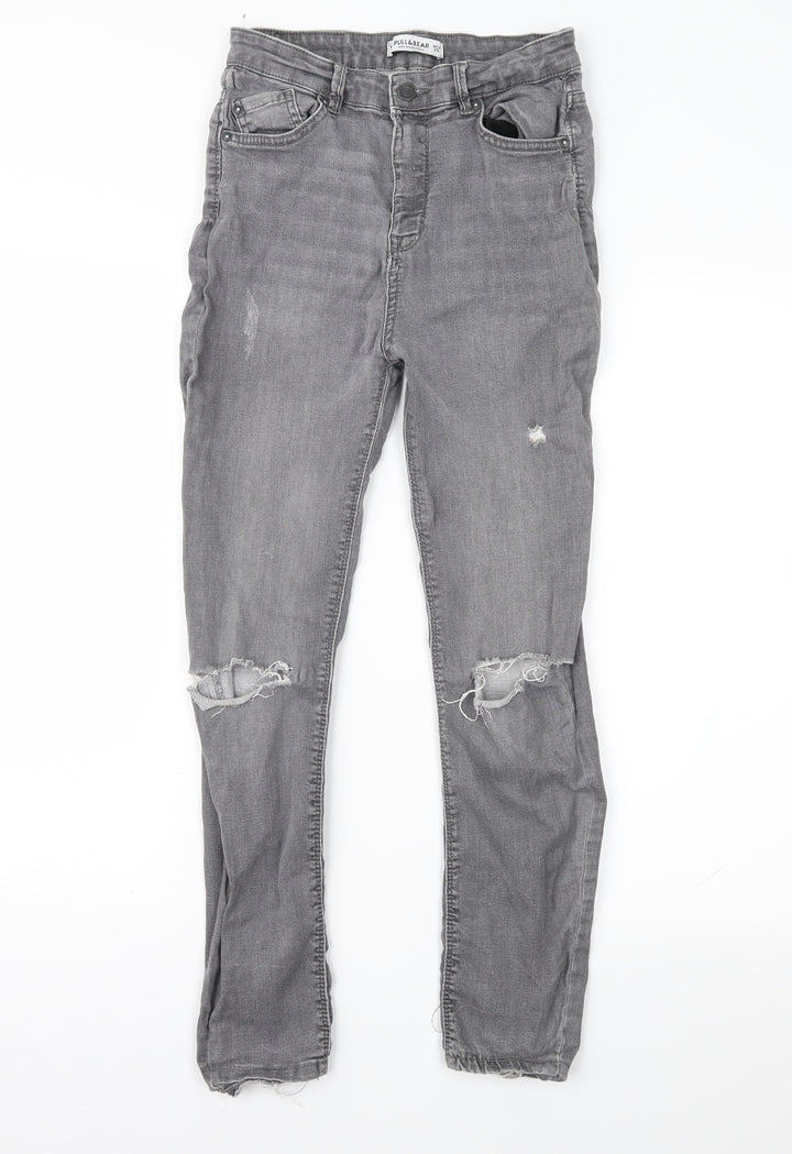 Pull&Bear Womens Grey Denim Skinny Jeans Size 8 L25 in