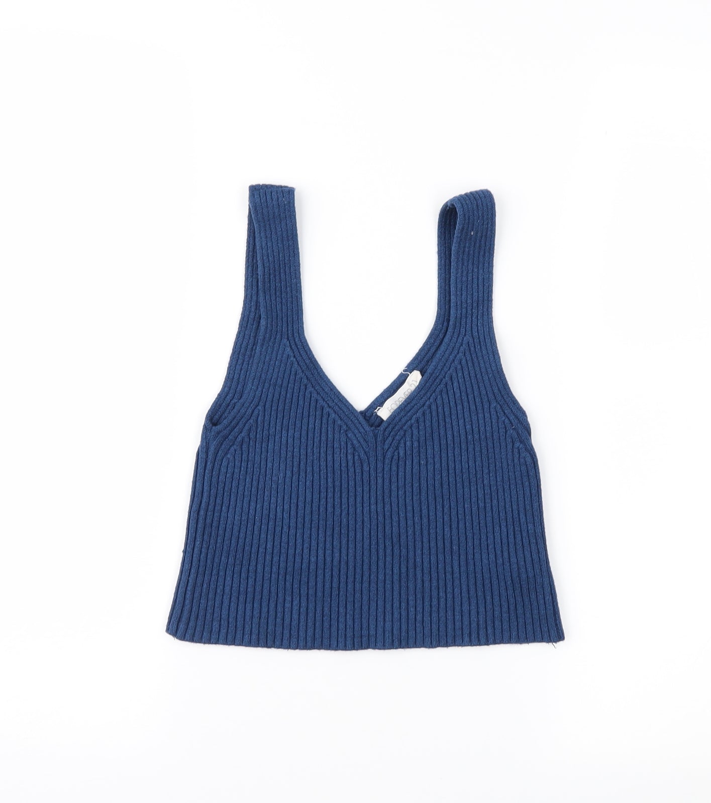 FOREVER 21 Womens Blue  Knit Cropped Tank Size S