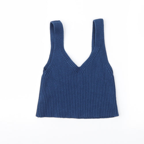 FOREVER 21 Womens Blue  Knit Cropped Tank Size S