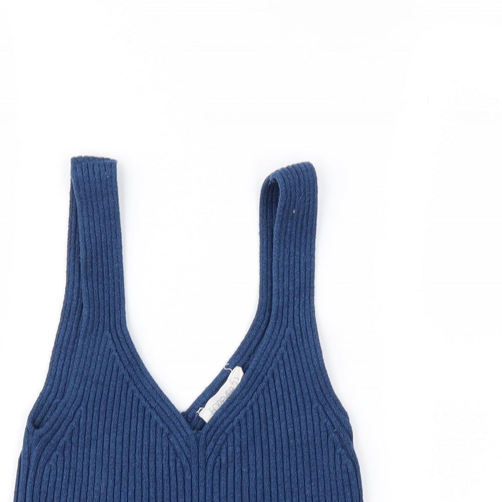 FOREVER 21 Womens Blue  Knit Cropped Tank Size S