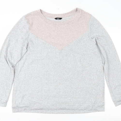 F&F Womens Grey Geometric  Pullover Jumper Size 20