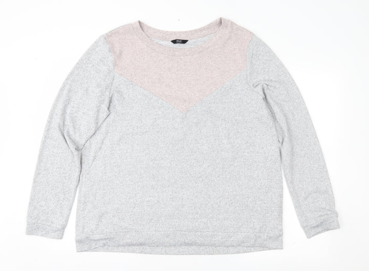 F&F Womens Grey Geometric Pullover Jumper Size 20