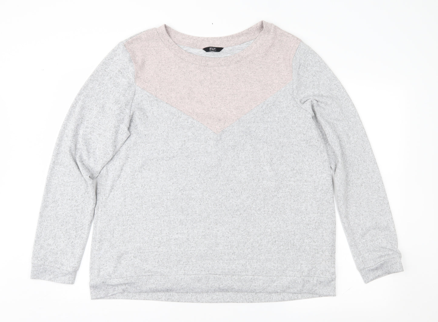 F&F Womens Grey Geometric  Pullover Jumper Size 20