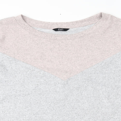 F&F Womens Grey Geometric  Pullover Jumper Size 20