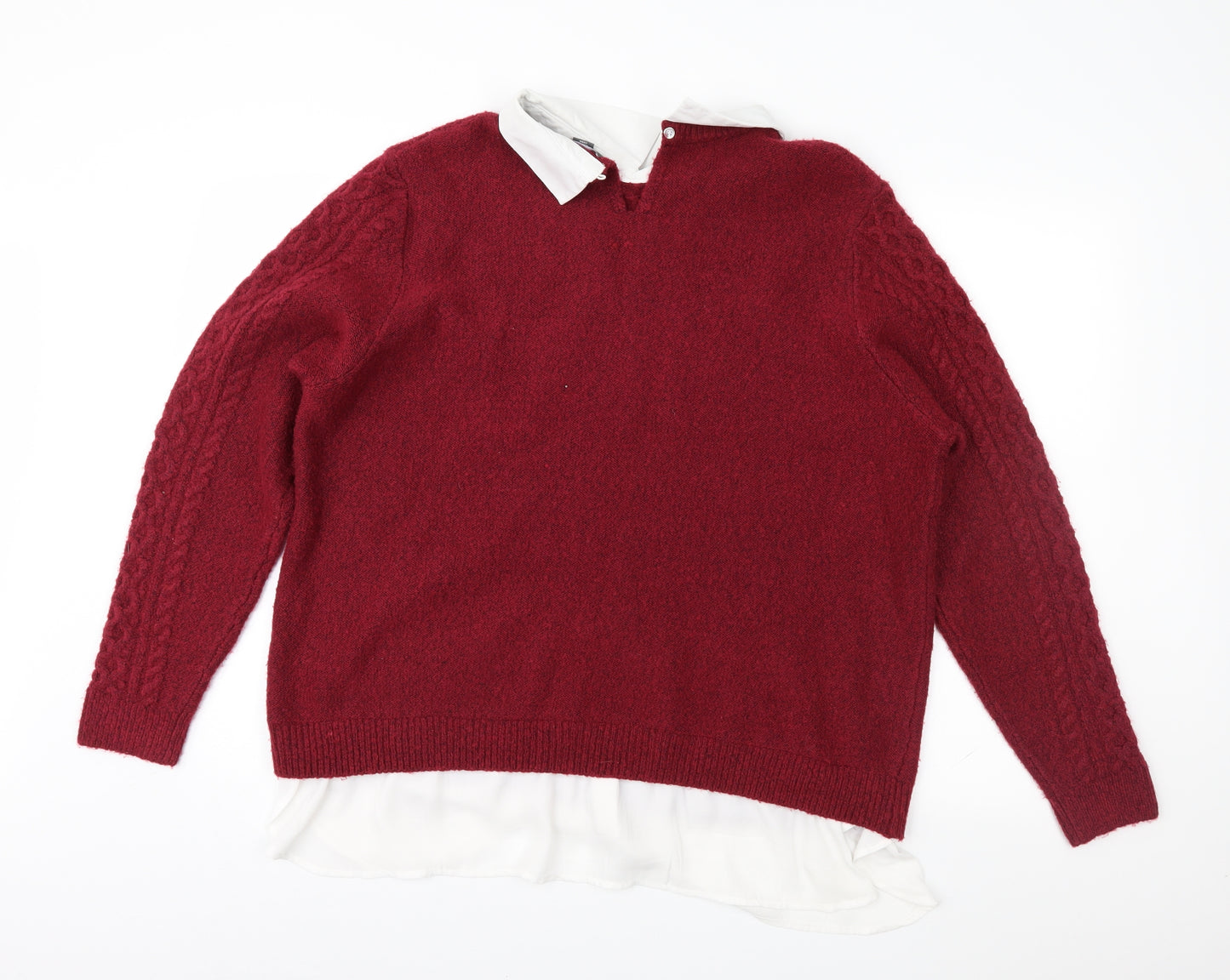 Primark Womens Red   Pullover Jumper Size XL