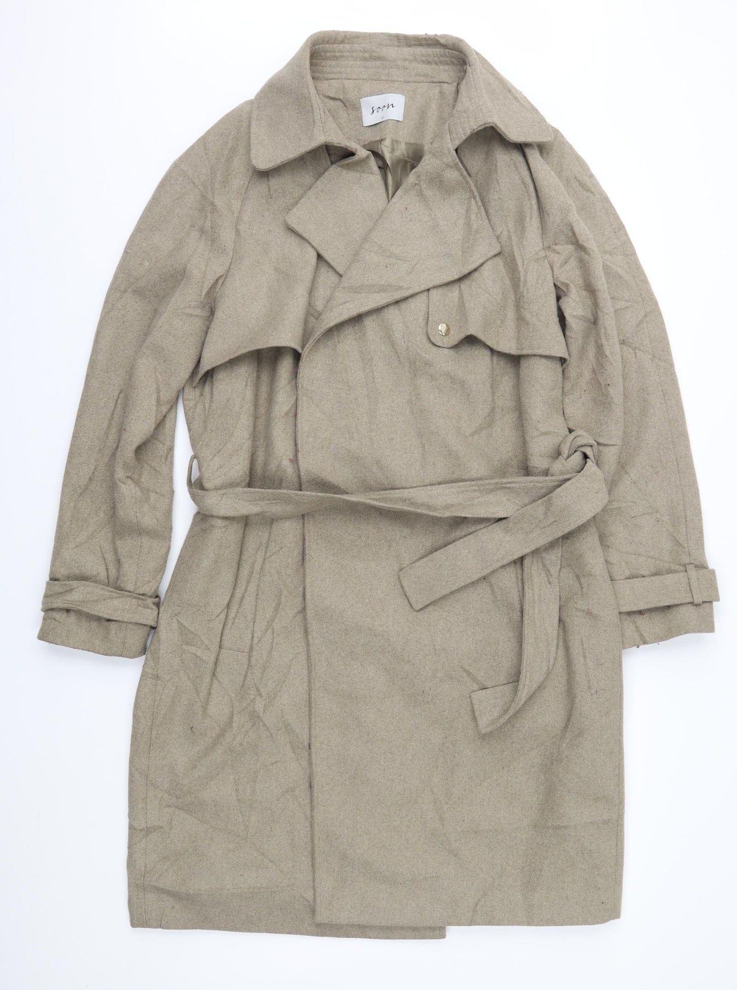 Soon Womens Brown   Overcoat Coat Size 18