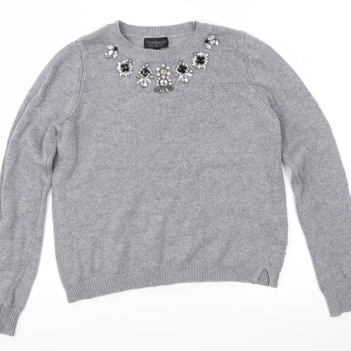 Topshop Womens Grey   Pullover Jumper Size 6