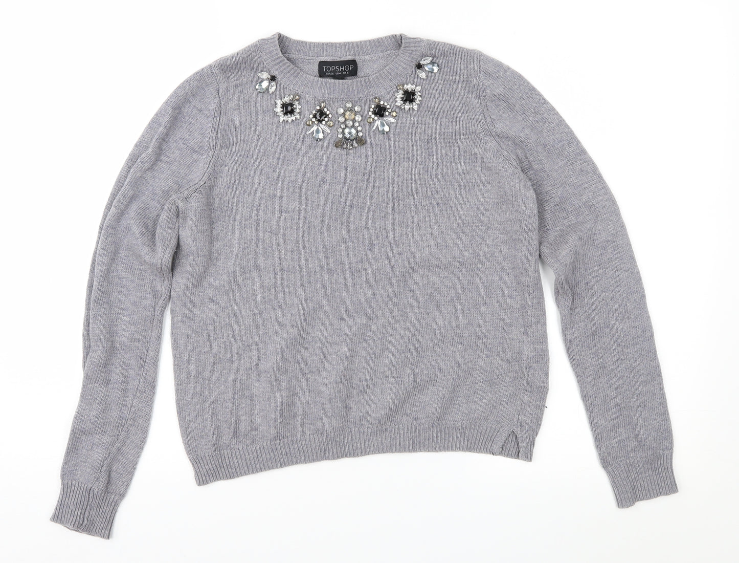 Topshop Womens Grey   Pullover Jumper Size 6