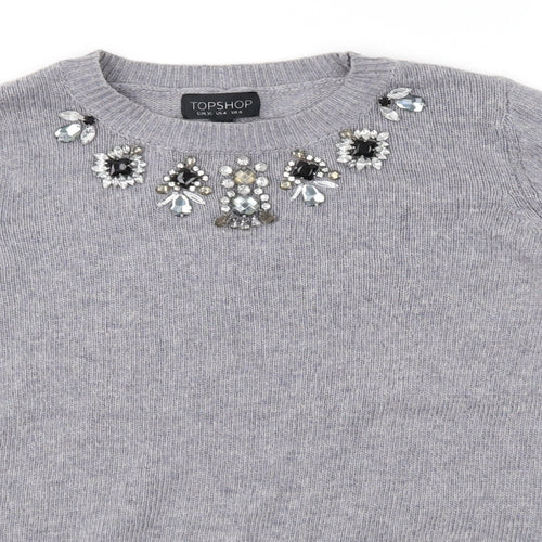 Topshop Womens Grey   Pullover Jumper Size 6