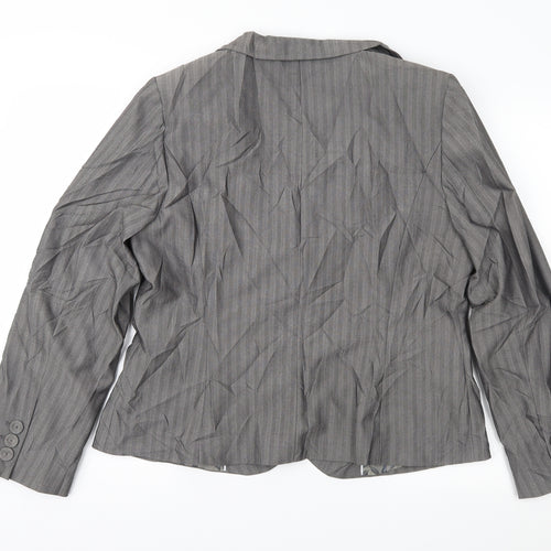 George Womens Grey Striped  Jacket Suit Jacket Size 18
