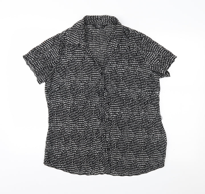 Bonmarché Womens Black Geometric Basic Blouse Size 14